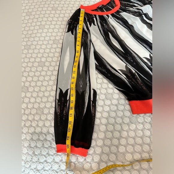 Tesoro Moda Long Sleeve Sheer Blouse, Size L - Picture 5 of 9